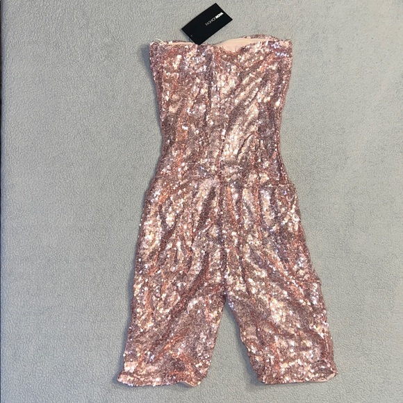 Fashion Nova Pink Sequin Birthday Romper - Picture 4 of 9